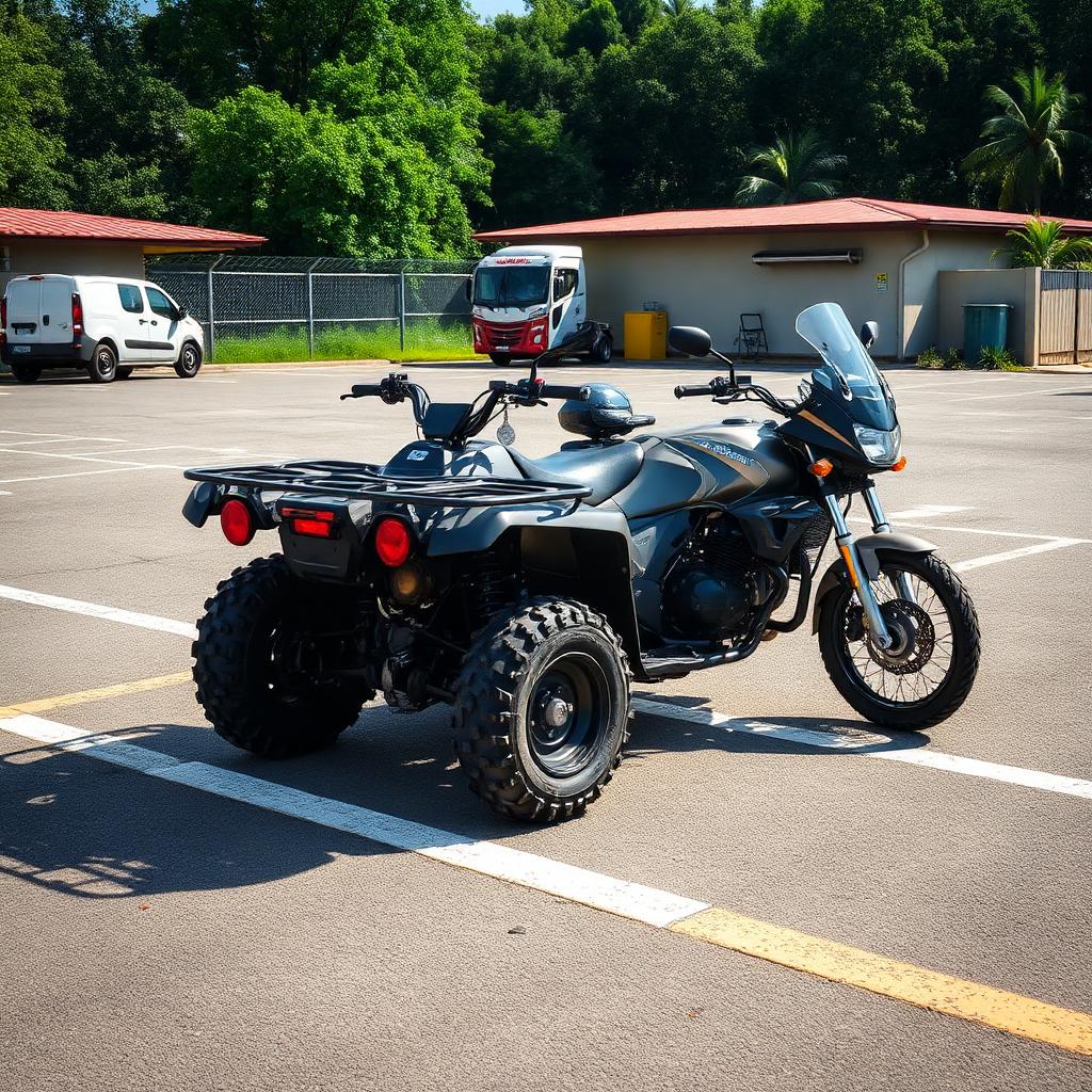 Cuadraciclo y moto pesada para prueba A3